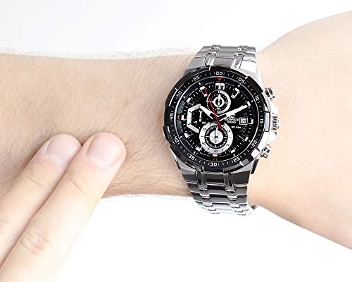 Casio EDIFICE Reloj en caja sólida, 10 BAR, Negro, para Hombre, con Correa de Acero inoxidable, EFR-539D-1AVUEF