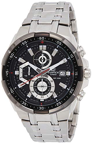 Casio EDIFICE Reloj en caja sólida, 10 BAR, Negro, para Hombre, con Correa de Acero inoxidable, EFR-539D-1AVUEF