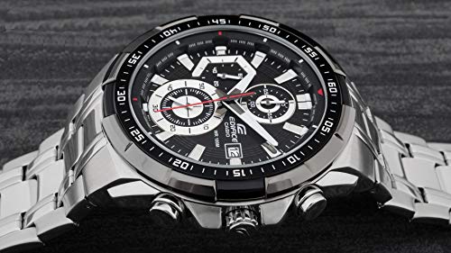 Casio EDIFICE Reloj en caja sólida, 10 BAR, Negro, para Hombre, con Correa de Acero inoxidable, EFR-539D-1AVUEF