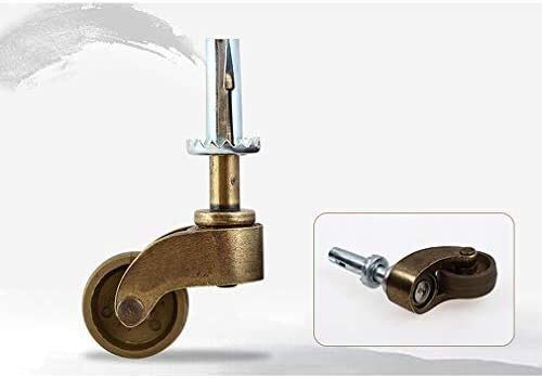 Castor Caster ruedas en movimiento giratorio for trabajo pesado for los muebles del tallo ruedas, la vendimia de ricino de nylon, bronce aceitado, Mute, 4pcs, la varilla del émbolo M10, for sofá, sill