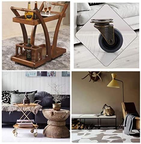 Castor Caster ruedas en movimiento giratorio for trabajo pesado for Muebles 2" 50mm Placa de ruedas, la vendimia de ricino de nylon, bronce aceitado, Mute, rotar 360 °, con placa de montaje, paquete d