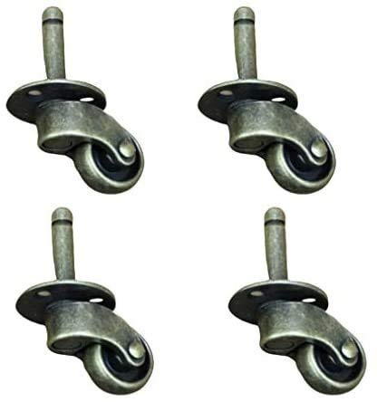 Castor Caster ruedas en movimiento giratorio for trabajo pesado for Muebles 4PCs madre Ruedas, ricino antiguo, bronce aceitado, silencioso, resistente al desgaste, rotar 360 °, con el émbolo, for sofá