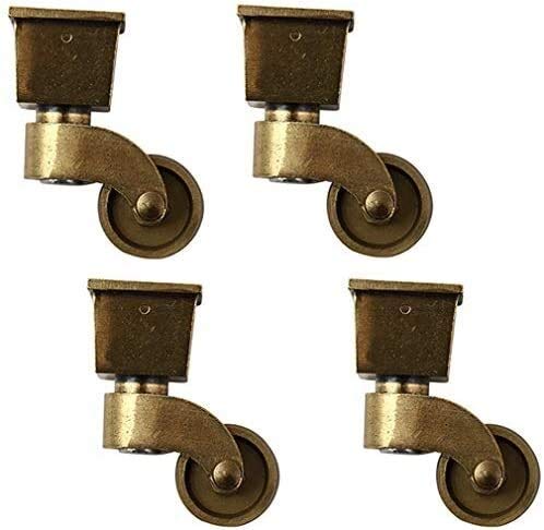Castor Caster ruedas en movimiento giratorio for trabajo pesado for Muebles Conjunto de 4 ruedas, la vendimia de ricino de nylon, bronce aceitado, Mute, rotar 360 °, con copa cuadrada, for sofá, silla