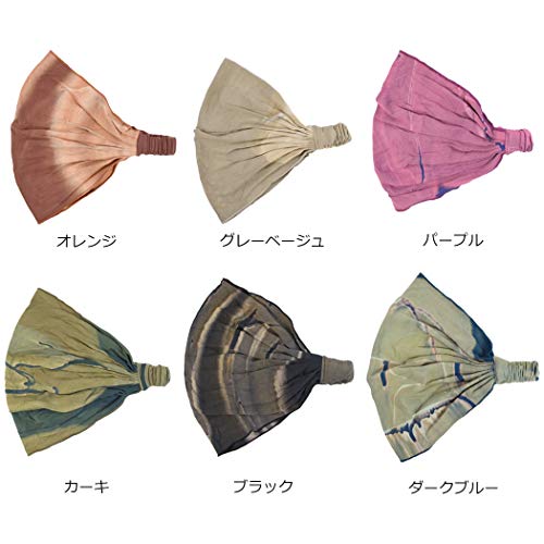 Casualbox Mujer Venda Bandana Banda Mano Teñido Japonés Cabello Caqui