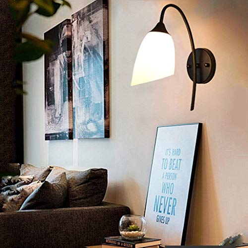 CattleBie Rústico ligero de la pared interior del hierro creativo lámpara de pared rústica Diseño Negro E27 base de hierro titular for el dormitorio Living Art Room Escalera Pasillo restaurante de coc