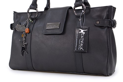 CATWALK COLLECTION - MARTINA - Bolso de mano - Cuero - Negro