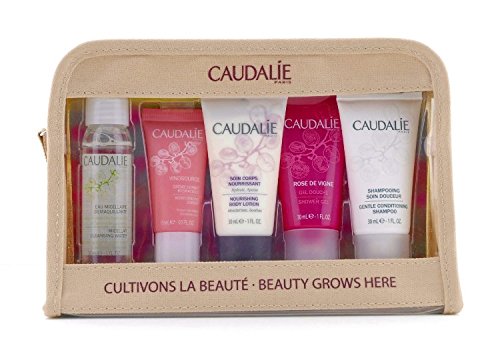 CAUDALIE NECESER DE VERANO (agua micelar 30 ml, crema sorbet hidratante 15 ml, loción cuerpo 30 ml, gel de ducha rosas 30 ml, champú tratante 30 ml)