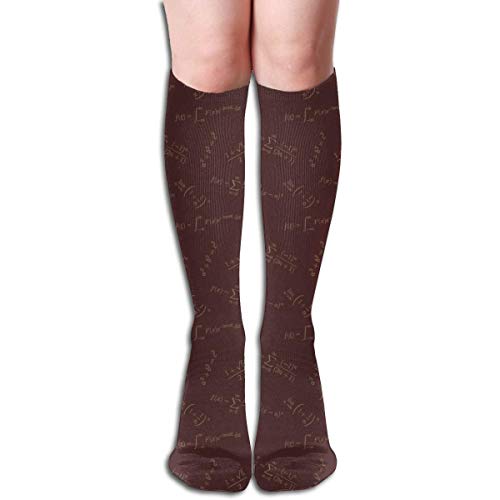 Ccsoixu Brown Board Mathematical Formula 50 Full Comfort Knee High Socks Cotton Long Knee High Socks