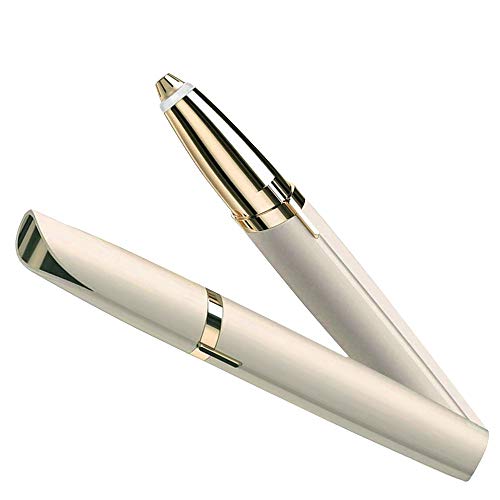 Cenocco - Afeitadora de cejas (cabeza de relleno de oro de 18 quilates, funciona con pilas), color blanco y dorado