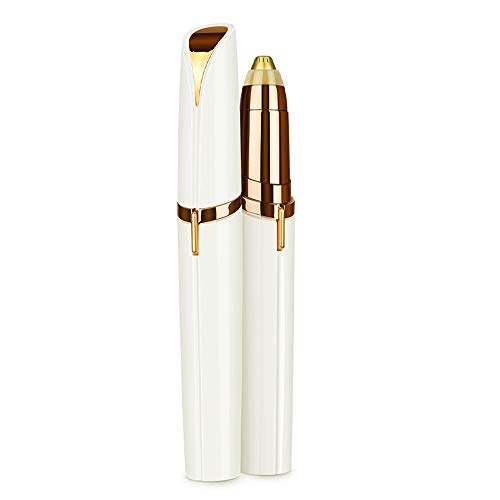 Cenocco - Afeitadora de cejas (cabeza de relleno de oro de 18 quilates, funciona con pilas), color blanco y dorado