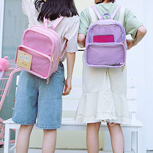 censhaorme Muchachas de Las Mujeres del Bolso de Hombro Mochila Transparente Jalea de Las Mujeres del Estilo de la PU del Monedero del Cambio Schoolbag