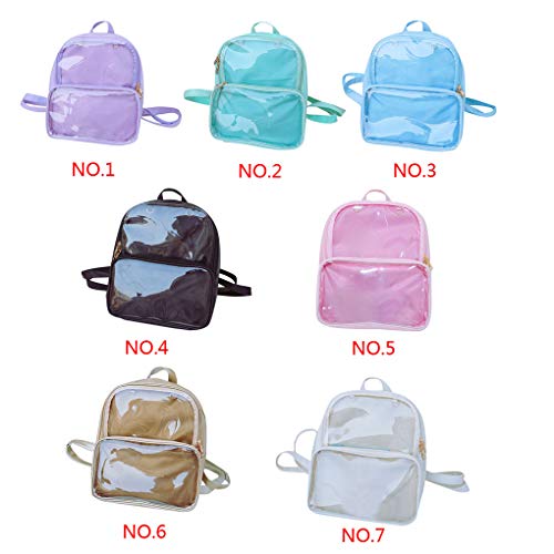 censhaorme Muchachas de Las Mujeres del Bolso de Hombro Mochila Transparente Jalea de Las Mujeres del Estilo de la PU del Monedero del Cambio Schoolbag
