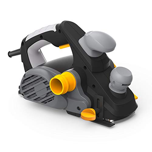 Cepilladora Eléctrica de JELLAS de 16.000 rpm y 850 W, cepillo de 82 mm de ancho y 3 mm de profundidad, incluye soporte, 2 correas de goma y escobillas de carbón, bolsa para recoger el polvo