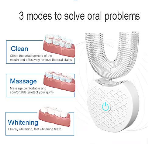 Cepillo de dientes eléctrico Blanqueamiento de dientes Automático Impermeable Inteligente Ultrasónico Pareja perezosa Dientes Tirantes (Color : Azul)