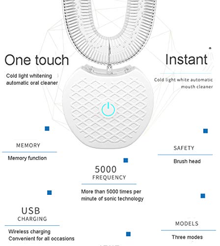 Cepillo de dientes eléctrico Blanqueamiento de dientes Automático Impermeable Inteligente Ultrasónico Pareja perezosa Dientes Tirantes (Color : Azul)
