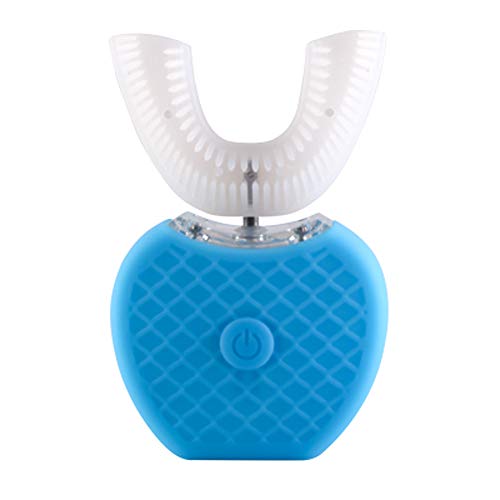 Cepillo de dientes eléctrico Blanqueamiento de dientes Automático Impermeable Inteligente Ultrasónico Pareja perezosa Dientes Tirantes (Color : Azul)