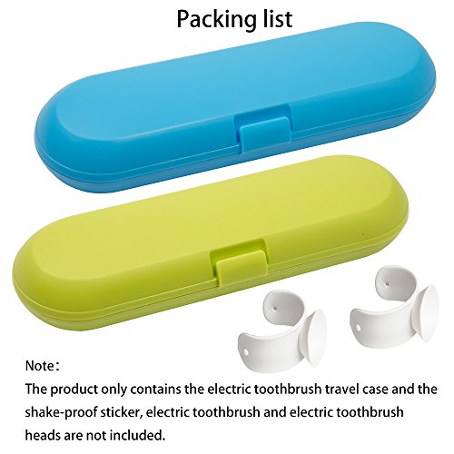 Cepillo de dientes eléctrico de plástico Estuche de viaje compatible con la serie Pro, 2 paquetes (azul y verde)