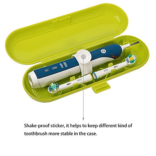 Cepillo de dientes eléctrico de plástico Estuche de viaje compatible con la serie Pro, 2 paquetes (azul y verde)