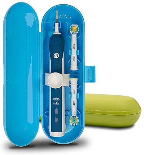 Cepillo de dientes eléctrico de plástico Estuche de viaje compatible con la serie Pro, 2 paquetes (azul y verde)