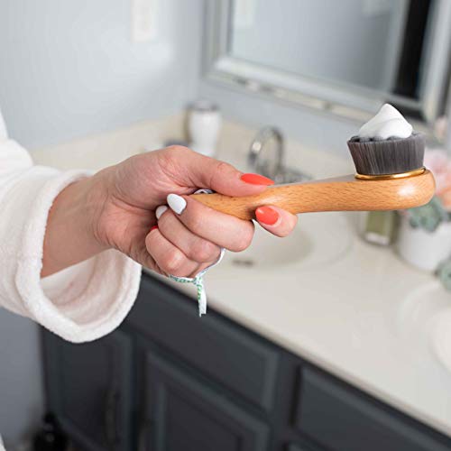 Cepillo de limpieza facial manual – fibras de bambú suave – Limpiador de piel y depurador para aplicar mascarilla facial, lavado de acné, limpieza diaria de poros profundos, hombres y mujeres