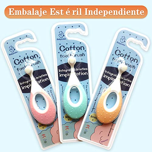 Cepillo dental niños 0-2 año, 10000 cerdas súper suaves, Libre de BPA, Cepillo de Dientes Para Niños/Infantil, Entrenamiento, Anti-asfixia, Portátil, 3 PCS