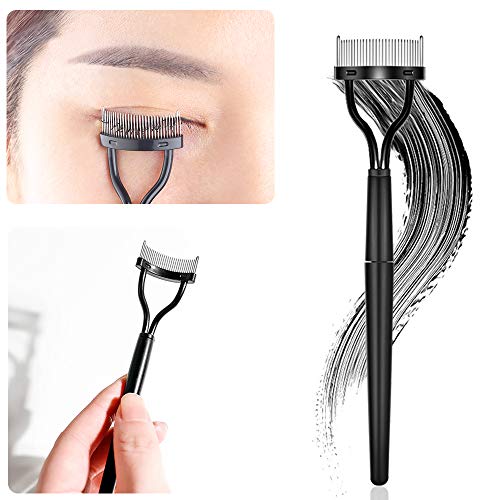 Cepillo y peine plegable para cejas, 7 unidades, de Sonku, cepillo para pestañas de acero para cejas con 20 cepillos desechables para herramientas de maquillaje