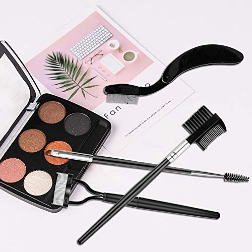 Cepillo y peine plegable para cejas, 7 unidades, de Sonku, cepillo para pestañas de acero para cejas con 20 cepillos desechables para herramientas de maquillaje