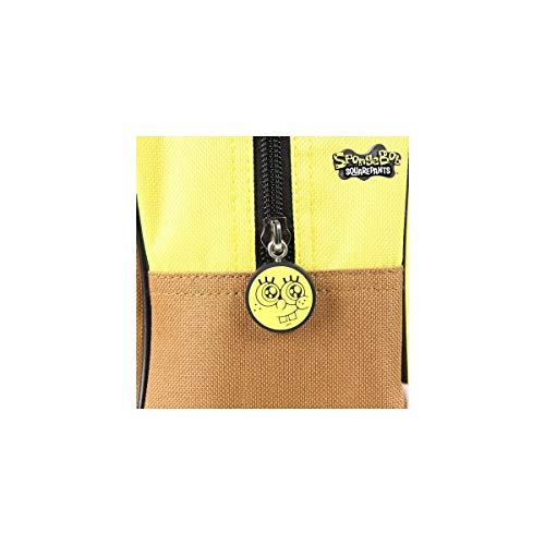 Cerdá, Mochila Infantil Bob Esponja con Aplicaciones de Color Amarillo-Licencia Oficial Nickelodeon Unisex niños, Multicolor, 260X310X100MM