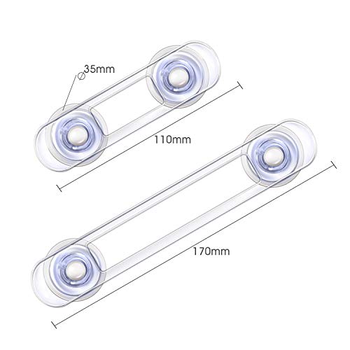 Cerraduras de Seguridad para Niños Yosemy 8 Pieza Bloqueo de Seguridad, Cierres para Armarios, WC, Cocinas, Puertas y Ventanas, Nevera, Extra Fuerte 3 M Adhesivo, Transparente