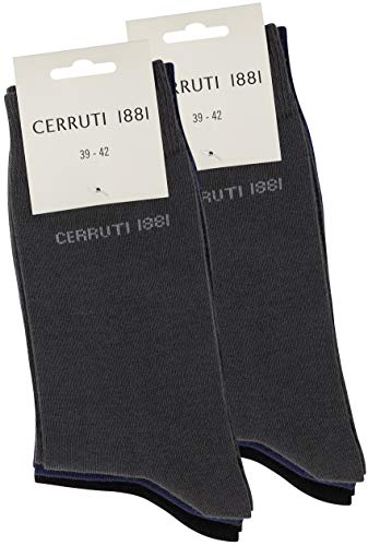Cerruti 1881 - Calcetines para hombre (6-9 o 12 pares, algodón), color negro o mezcla de colores 6 pares mezclados (negro, azul marino y antracita). 39-42