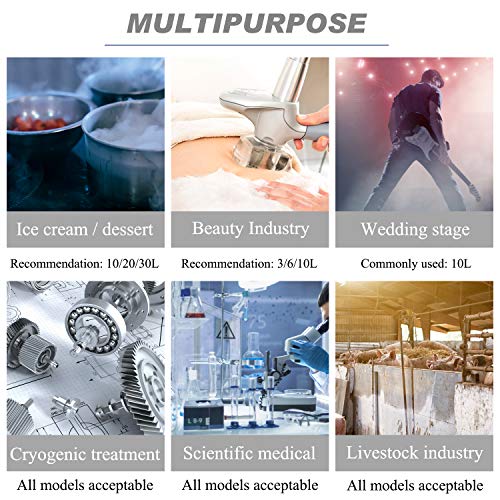 CGOLDENWALL Tanque de Nitrógeno Líquido 2L-30L Contenedor de Líquido Criogénico Portátil Recipiente de Aleación de Aluminio Frasco de Dewar (Capacidad: 6L)