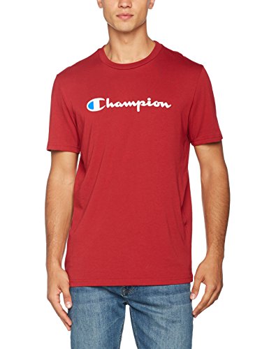 Champion Camiseta Classic Logo, Rojo, S para Hombre