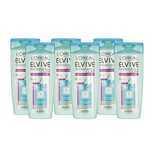 Champú equilibrante L'Oreal Elvive Arcilla Extraordinaria, 400 ml, pack de 6