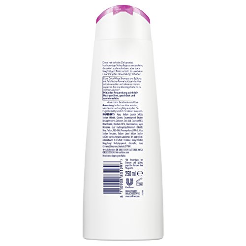 Champú para el cuidado del cabello de Dove, protector del color, paquete de seis unidades (6 unidades de 250 ml)