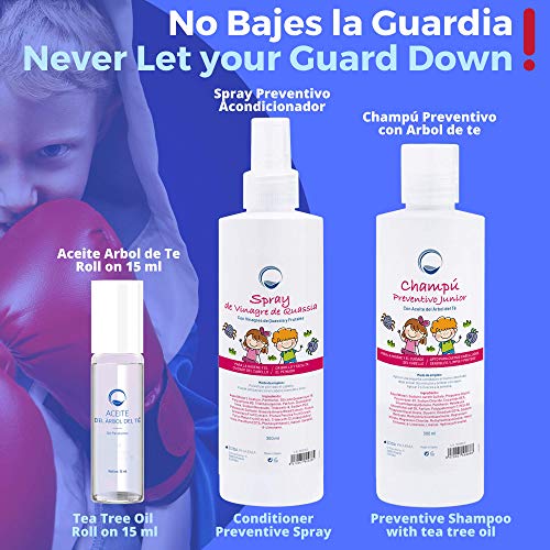 Champú Preventivo Antipiojos con Aceite de Arbol de Te 300 ml - Previene y Protege contra los Piojos - Apto para Cuero Cabelludo Sensible - Farmacéutico