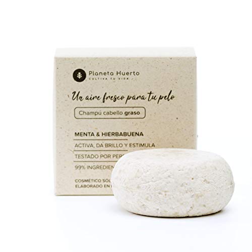 Champú sólido antigrasa Menta Planeta Huerto 85 g