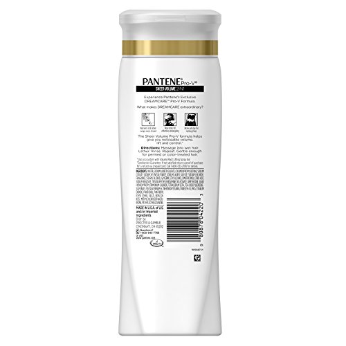 Champú y acondicionador 2 en 1 Pantene Pro-V, volumen transparente con colágeno, 12.6 onzas
