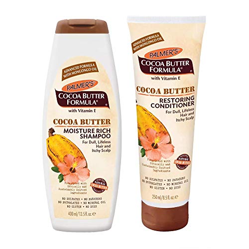 Champú y acondicionador restaurador Palmer's Cocoa Butter Formula libre de sulfato, con vitamina E, hidratante