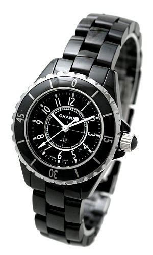 Chanel J12 H0685 Reloj de pulsera unisex de cerámica con caja de goma, color blanco