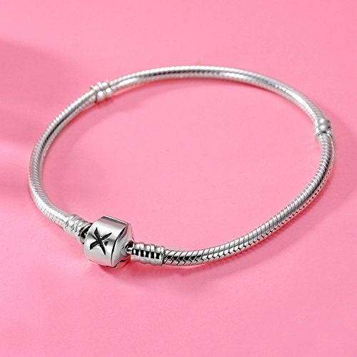 CHANGEABLE Barril Corchete de Serpiente Plateado de Mujer de Plata de Ley (19CM)