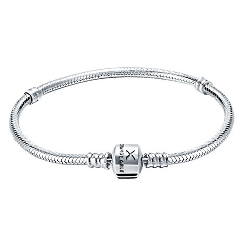 CHANGEABLE Barril Corchete de Serpiente Plateado de Mujer de Plata de Ley (19CM)