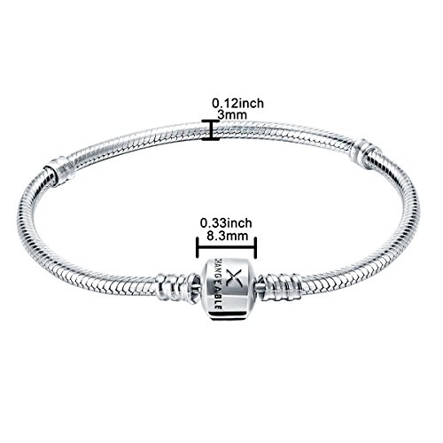 CHANGEABLE Barril Corchete de Serpiente Plateado de Mujer de Plata de Ley (19CM)