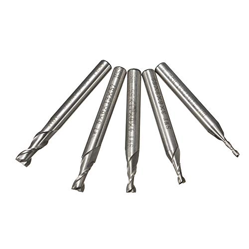 ChaRLes 5Pcs 2 Flauta 2/3/4/5/6Mm 6 mm Vástago Fresado Fresa Hss Final Mill Bit De Grabado Cnc