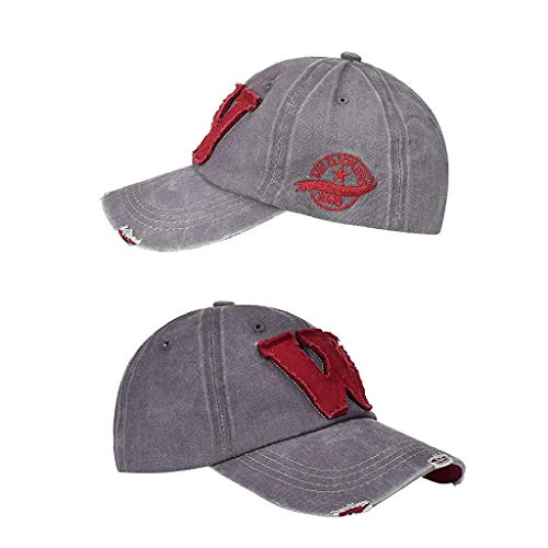 CheChury Gorra de béisbol de algodón con Sombra de Sol Moda Unisex Letra W Hockey Béisbol Verano Sombreros Hip Hop Motocicleta Gorra Retro Sombrero