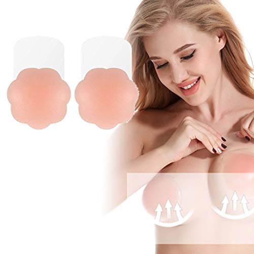 CheChury Pezoneras Silicona Push Up Breast Lift Sujetadores Adhesivos Invisibles Reutilizable Pezón Levantamiento Cubierta 100% Biológica de silicona