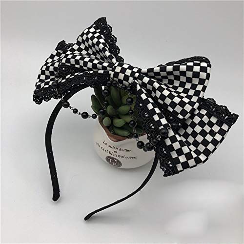 chenyou Poker Japonés Gótico del Negro Tela Escocesa Blanca Diadema Horquilla Mujer Arco De Headwear Cosplay Punky Venda De Los Accesorios del Pelo Cintas para el Pelo (Color : Necklace Velvet)