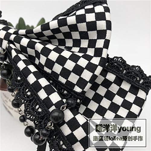 chenyou Poker Japonés Gótico del Negro Tela Escocesa Blanca Diadema Horquilla Mujer Arco De Headwear Cosplay Punky Venda De Los Accesorios del Pelo Cintas para el Pelo (Color : Necklace Velvet)