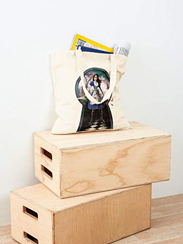 Cheshire Alice Madness Blade Vorpal Cat Returns Liddell Queensland In Queen Of Wonderland Hearts Tote Cotton Very Bag | Bolsas de supermercado de lona Bolsas de mano con asas Bolsas de algod