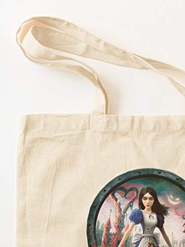Cheshire Alice Madness Blade Vorpal Cat Returns Liddell Queensland In Queen Of Wonderland Hearts Tote Cotton Very Bag | Bolsas de supermercado de lona Bolsas de mano con asas Bolsas de algod