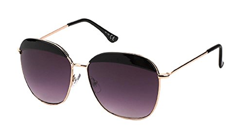 Chic-Net Gafas de Sol Grandes Gafas de Aviador 400 de Varias Hojas hasta UV párpados brevemente púrpura Forma Trapezoidal Ronda